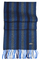 藍色織條文圍巾